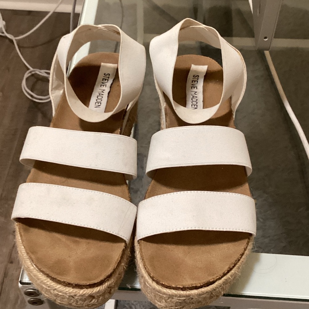Steve Madden White Espadrille Sandals